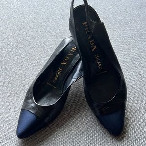Prada Satin Toe Kitten Heels